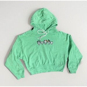 Hello Kitty And Friends Green Cropped‎ Pullover Hoodie Halloween Small
